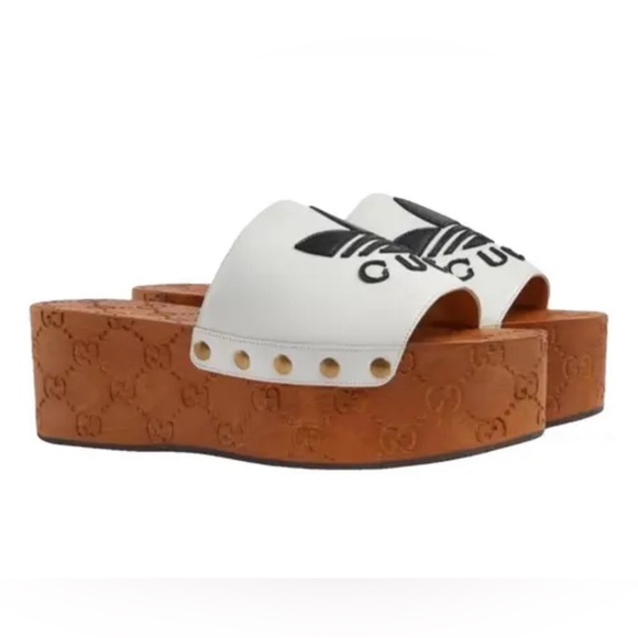 Gucci x Adidas NIB NWT GG white clog 38.5 w/ box and dustbag - Picture 2 of 3